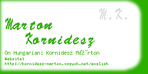 marton kornidesz business card